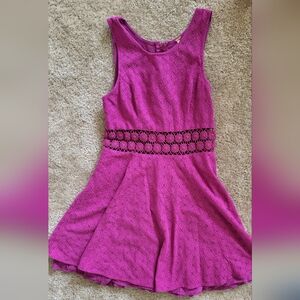 Free People Daisy Cutout Waist Magenta Asymmetrical Dress